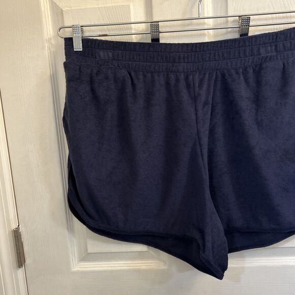 Ava & Viv Womens Plus 1X Navy Terrycloth Pull-On Shorts Stretch NWT Soft - Picture 3 of 16
